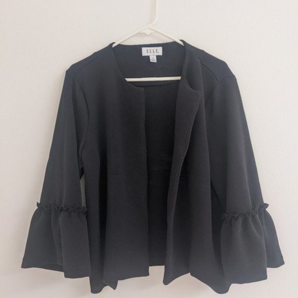 Elle Jackets & Blazers - Elle Black Bell Sleeve Open Blazer